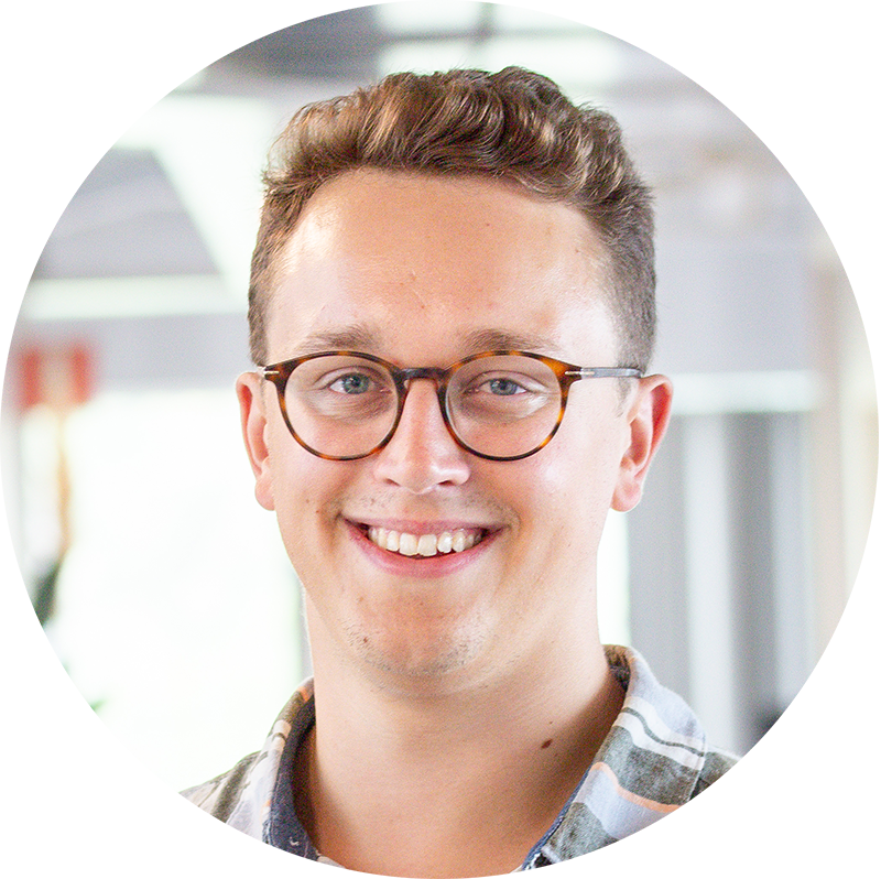 Smiling man with glasses